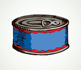 Fish Can. Vector drawing icon
