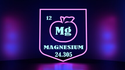 Nutrition facts apple. Magnesium chemical element sign