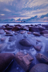 porth nanven at blue hour sunset cornwall England  uk 