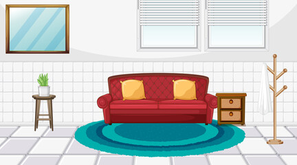 Living room interior design with furniture