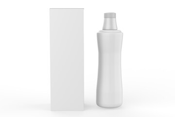 Cosmetics packaging - shampoo or gel bottle. 3d illustration isolated on white background