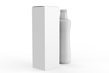 Cosmetics packaging - shampoo or gel bottle. 3d illustration isolated on white background