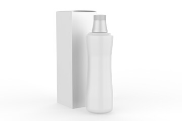 Cosmetics packaging - shampoo or gel bottle. 3d illustration isolated on white background