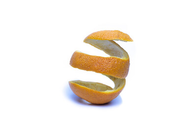 orange peel spiral on a white background