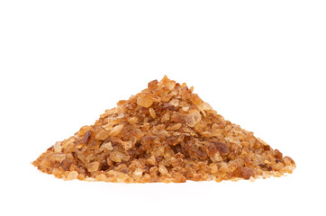 Crystalline sugar crystals isolated on white background with clipping path.