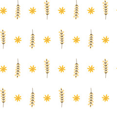 Floral repeat pattern - spikes and daisies