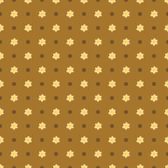 Floral repeat patter - daisies and dots