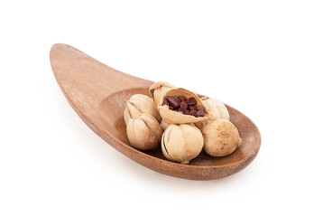 Siam cardamom or amomum verum fruits isolated on white background with clipping path.