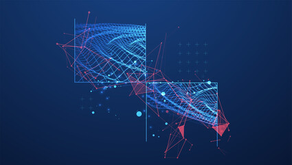 Abstract background. Water wave texture in the middle of the square.