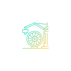 3d printing for aerospace industry gradient linear vector icon. Achieve high aircraft performance. Produce plane parts. Thin line color symbol. Modern style pictogram. Vector isolated outline drawing