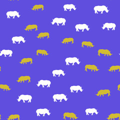 Seamless vector pattern with African Rhinos
