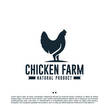 hen ,chicken farm ,logo design template