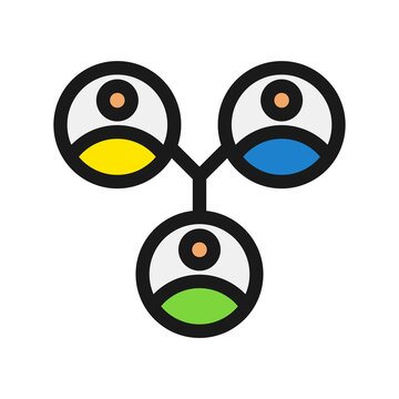 Team Leader Line Filled Vector Icon Design