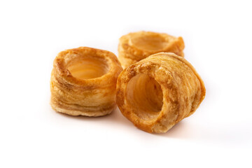 Traditional English Yorkshire pudding isolated on white background	