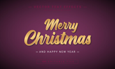 Obraz premium Merry Christmas editable text effect