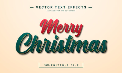Merry Christmas editable  text effect