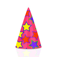 Red party cap isolated on a white background. 3d illustration