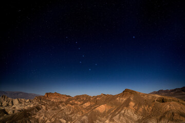 View from Zabriskie Point of Big Dipper and Polaris star, Death Valley National Park, California, USA