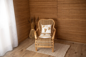 Rattan decor, perfect decoration for photo sessions, monochrome and with rattan elements