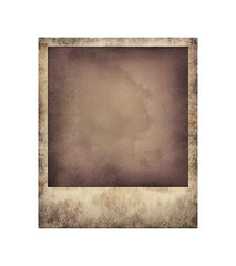 Old grunge instant photo frame isolated on white