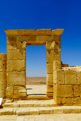Ruined Nabataean Temple, the ancient Nabataean city Avdat, Negev Desert