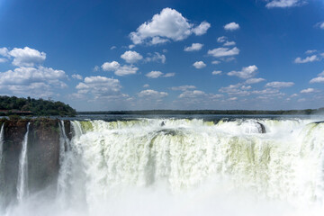 Iguazu Falls, located on the border of Argentina and Brazil, is the largest waterfall in the world.