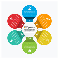 Bulb Shaped Popup Folded Circle Infographic Template 