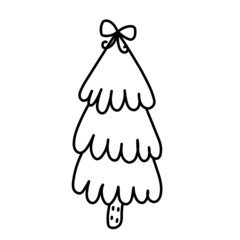 Christmas pine tree outline svg 
