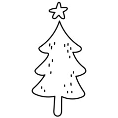 Fototapeta premium Christmas pine tree outline svg 