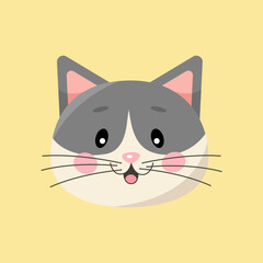 Cute cartoon vector cat isolated clipart. Farm animal illustration design
