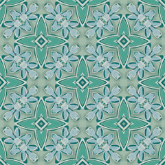 Vector abstract vintage tile ornamental seamless pattern