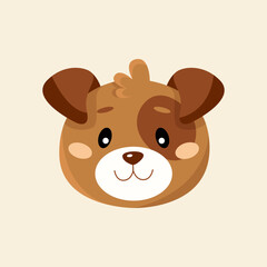 Cute cartoon vector dog isolated clipart. Farm animal illustration design