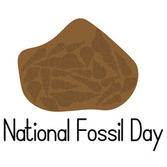 National Fossil Day, idea for a poster, banner, flyer or postcard on a paleontological theme