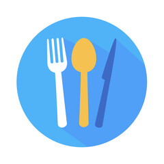 Restaurant icon vector isolated on white background. Restaurant icon in flat style. Template for app, label, logo, menu and web site. Creative art concept, vector illustration