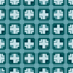 Obraz premium Abstract crosses geometric seamless texture background. Vector illustration