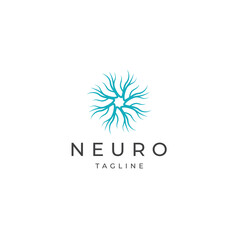 Neuro logo icon design template flat vector