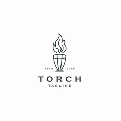 Torch logo icon design template flat vector