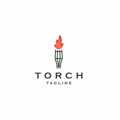 Torch logo icon design template flat vector