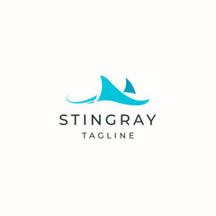 Stingray animal logo icon design template flat vector - obrazy, fototapety, plakaty