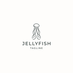 Jellyfish logo icon design template flat vector