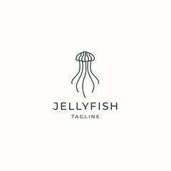 Jellyfish logo icon design template flat vector