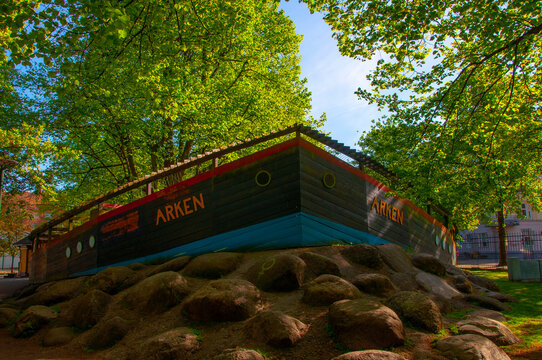 Arken wooden boat in Folkets park, Malmo