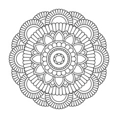 Vector mandala design. Abstract pattern isolated on white background. Illustration for cards, coloring pages