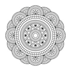 Vector mandala design. Abstract pattern isolated on white background. Illustration for cards, coloring pages