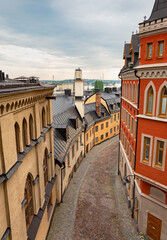 Old street in Stockholm Sodermalm area. - 461033975
