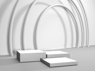 Abstract scene podium mockup. Award ceremony concept