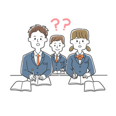 勉強が難しい男の子と女の子
