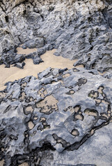 Rocks with beach sand