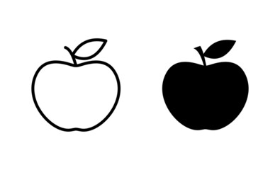 Apple icons set. Apple sign and symbols for web design.
