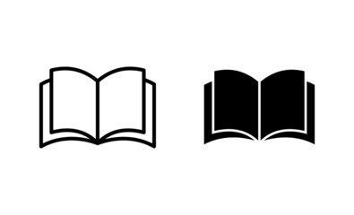 Book icons set. open book sign and symbol. ebook icon